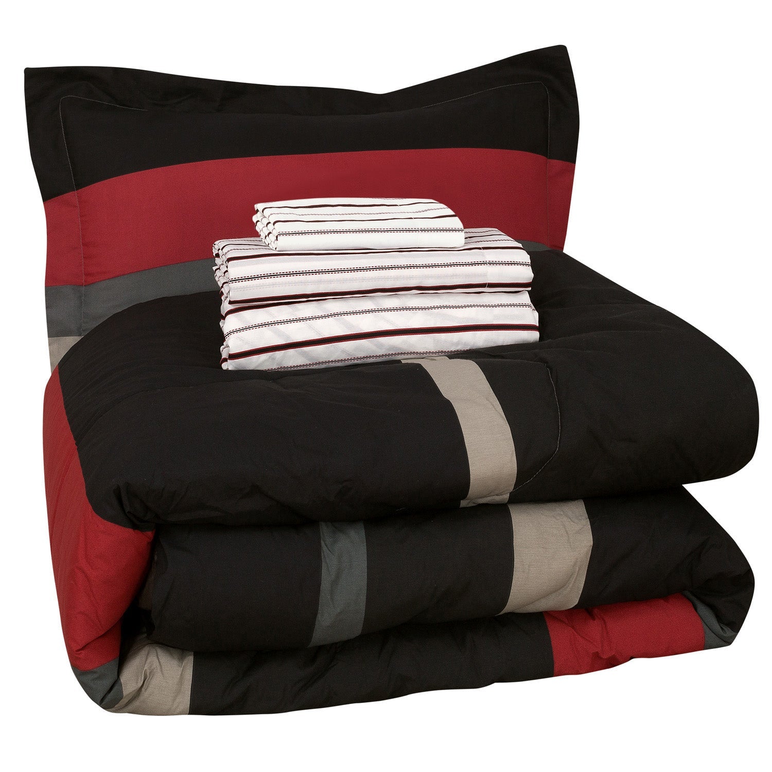 Brooklyn Flat Rugby Stripe Bed-in-a-Bag Set Supply