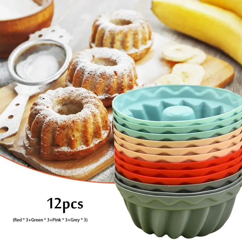 12-Pieces: Silicone Heritage Bundtlette Cake Mold Cheap Sale 100% Original