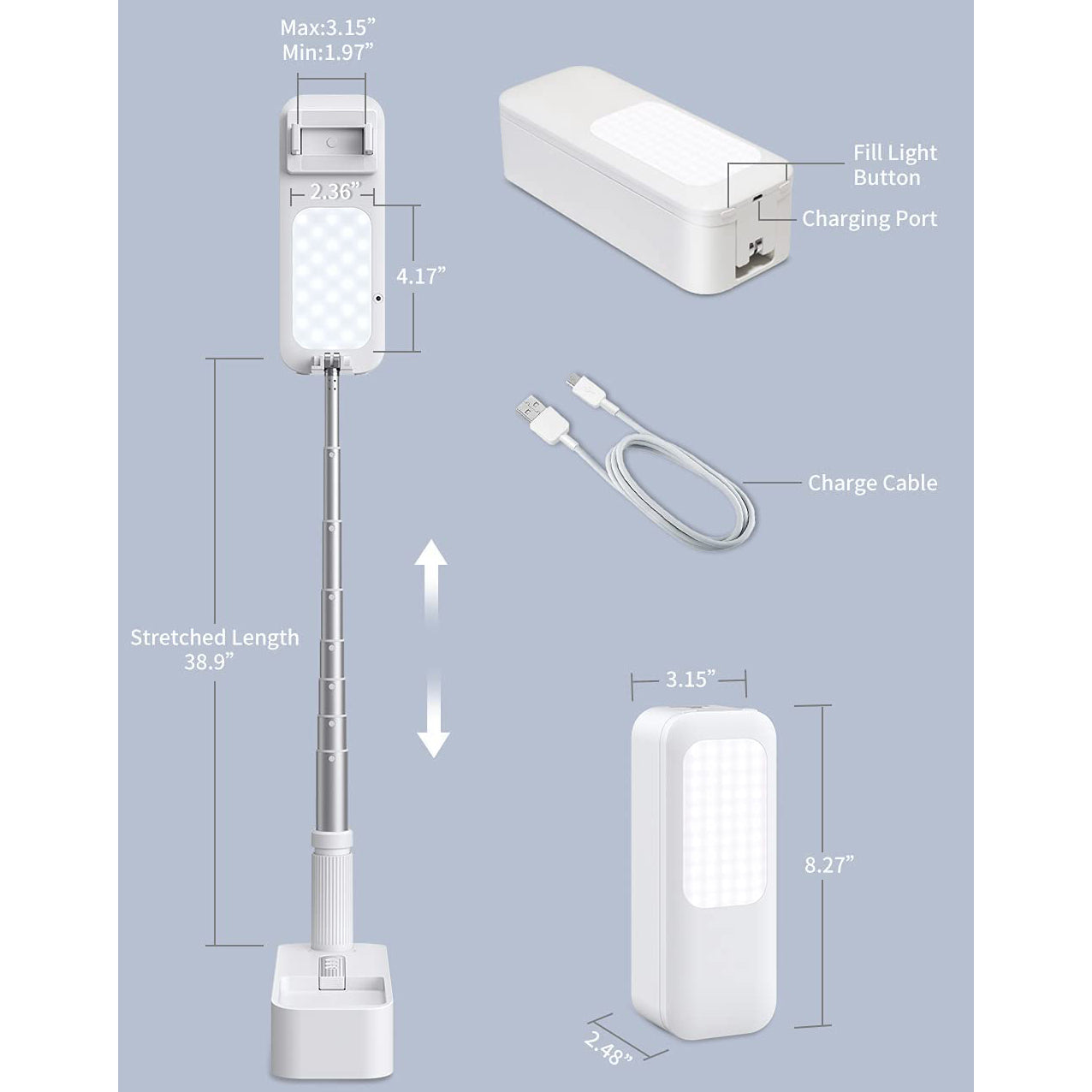 Portable Phone Holder with LED Dimmable Light Cheap Real Authentic