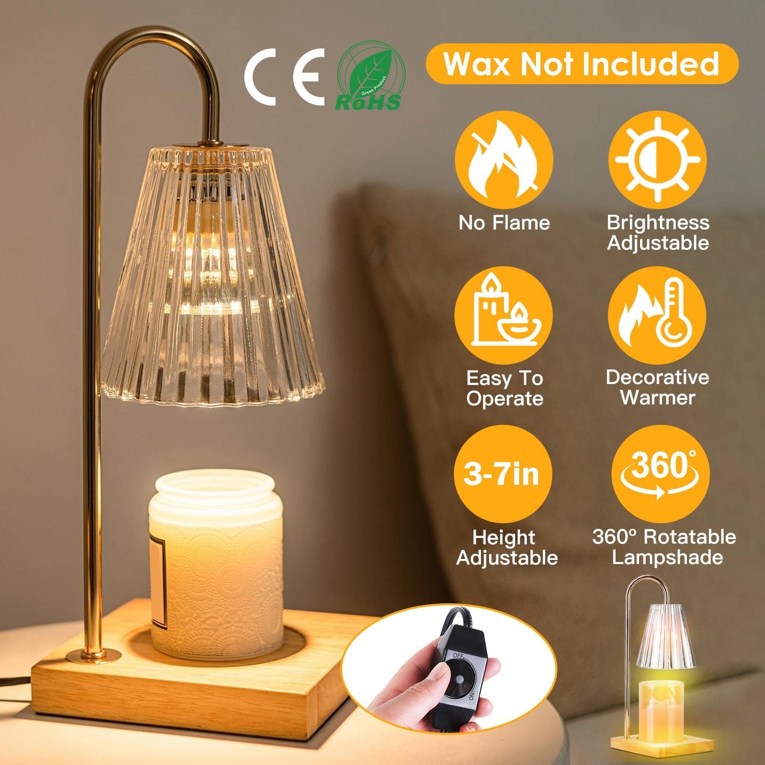 Electric Wax Melt Warmer Lamp Dimmable with 2 GU10 Bulbs 3-7in Adjustable Height 360 Rotatable Collections Cheap Pice