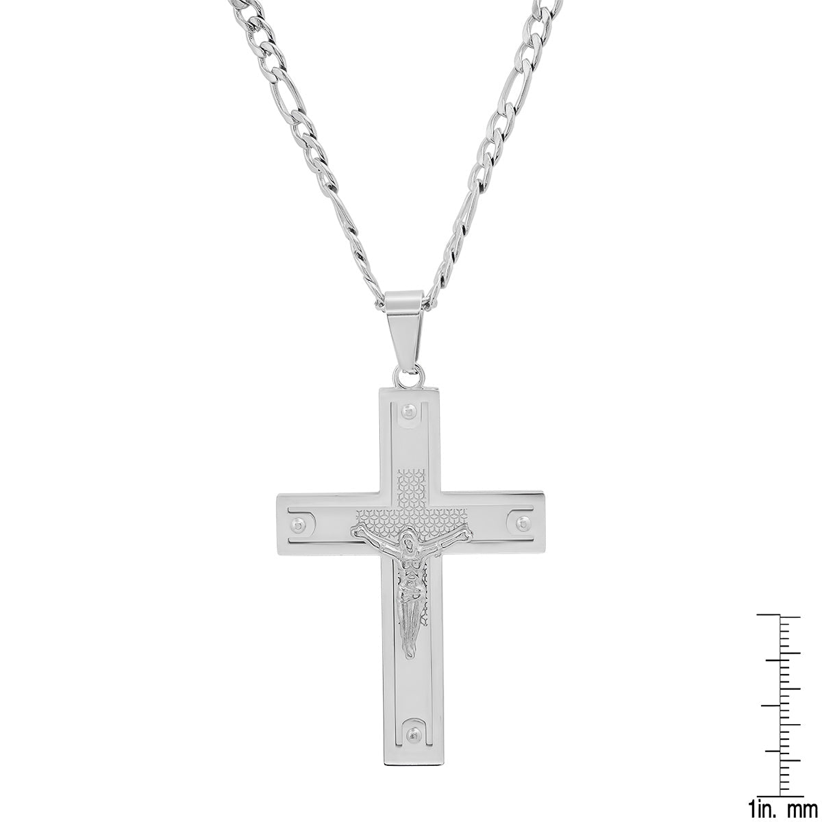 Men's Stainless Steel Crucifix Pendant with Studs Cheap Sale Excellent