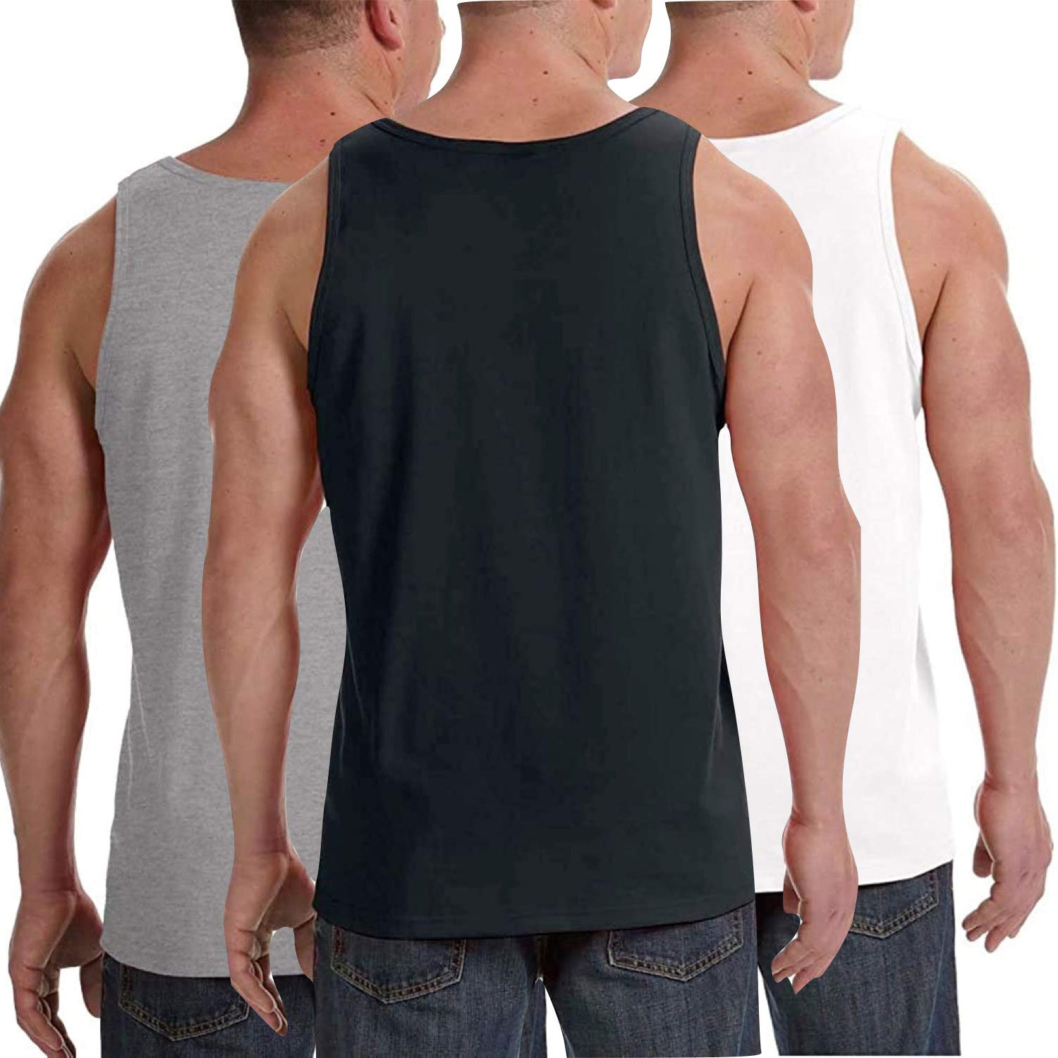 3-Pack: ToBeInStyle Men's Premium Cotton Muscle Tank Tops Visit New Cheap Pice