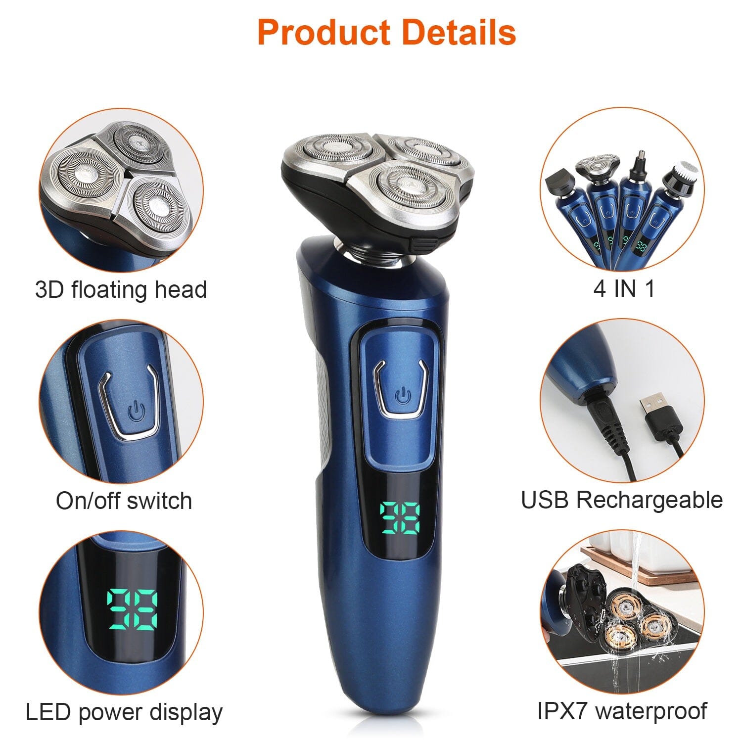 4-In-1 Electric Razor Shaver Rechargeable Cordless Real Sale Online