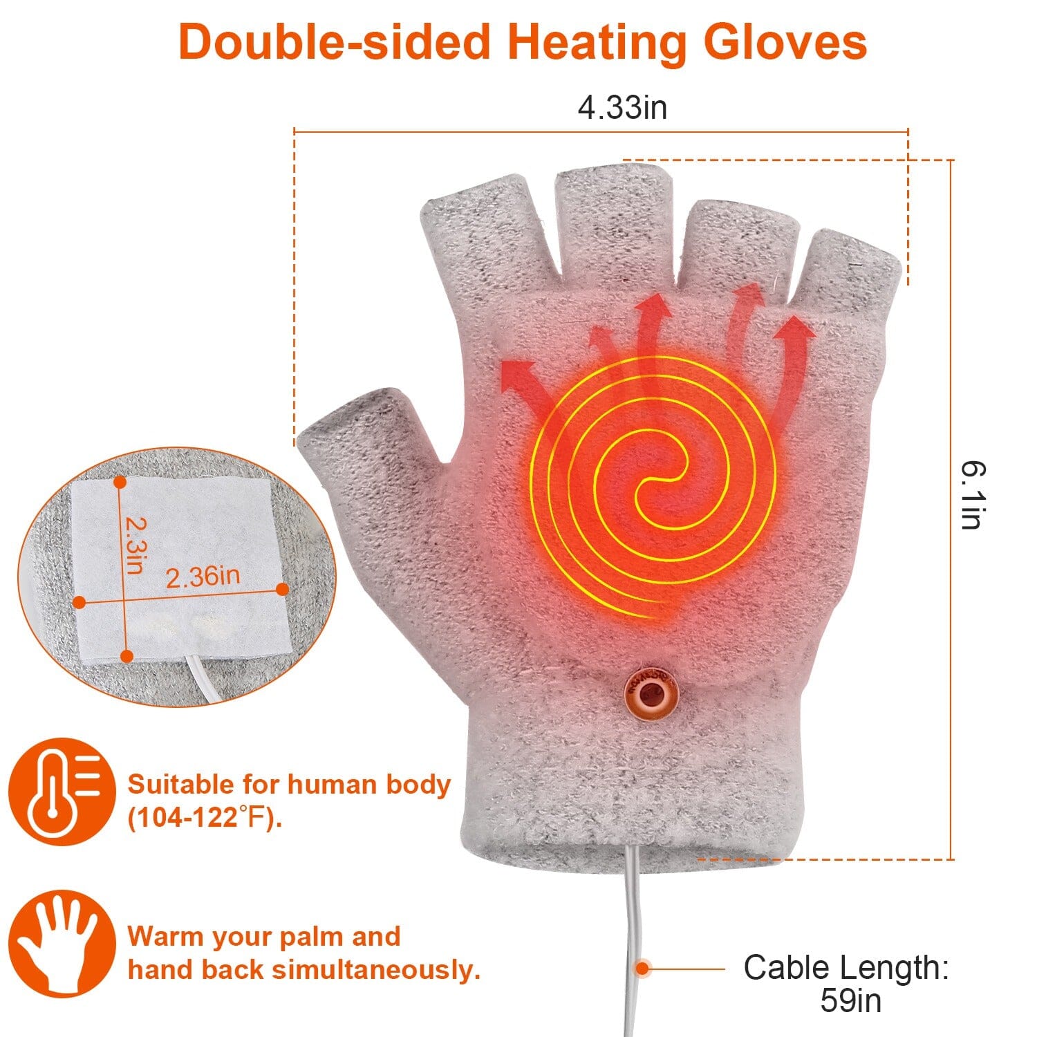 USB Wool Heated Gloves Mitten Cheap Best Seller