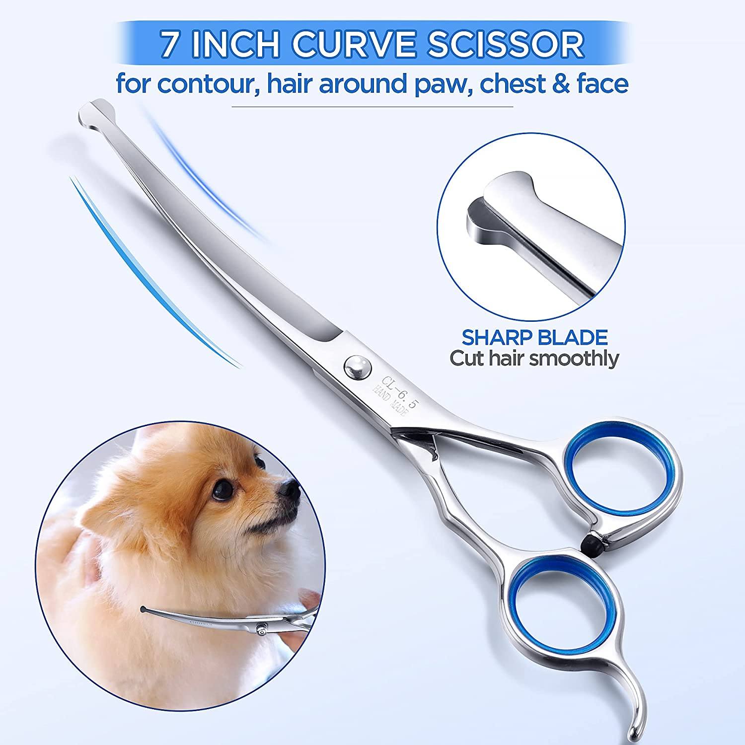 Gimars 6-in-1 Professional Stainless Steel Safety Pet Grooming Scissors New Arrival For Sale