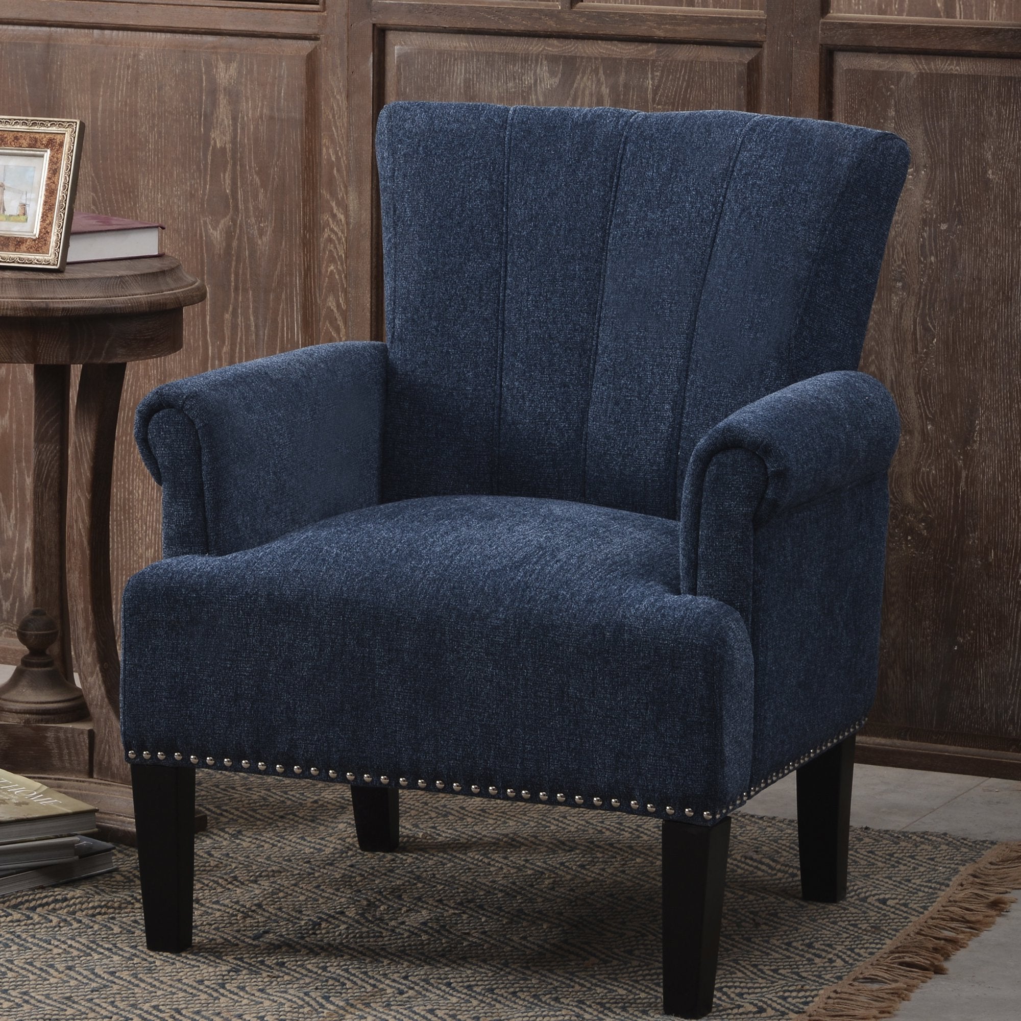 Accent Rivet Tufted Polyester Armchair Sale Wholesale Pice