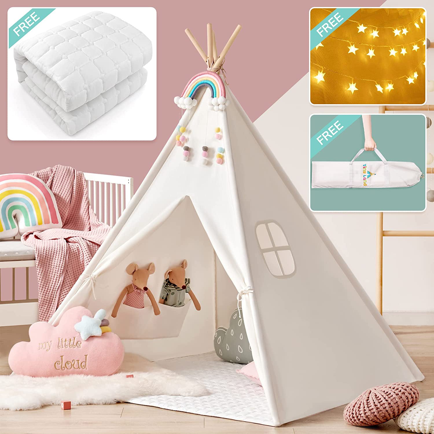 Teepee Tent for Kids - Play Tent Indoor Outdoor Cotton Canvas Cheap Pice Original