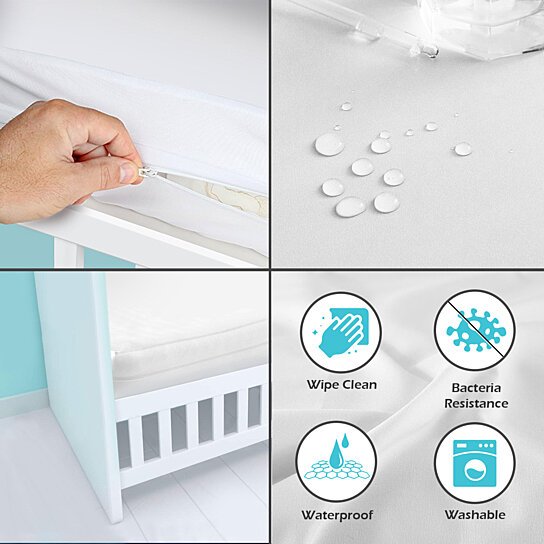 2-Pack: Deluxe Vinyl Zippered Crib Mattress Cover Shop Offer Cheap Online