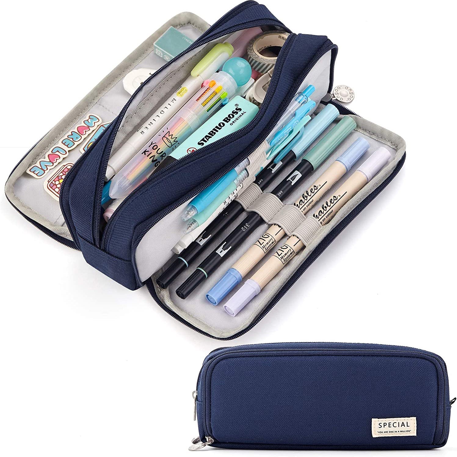 Large Capacity 3 Compartment Pouch Pencil Case Buy Cheap Pices