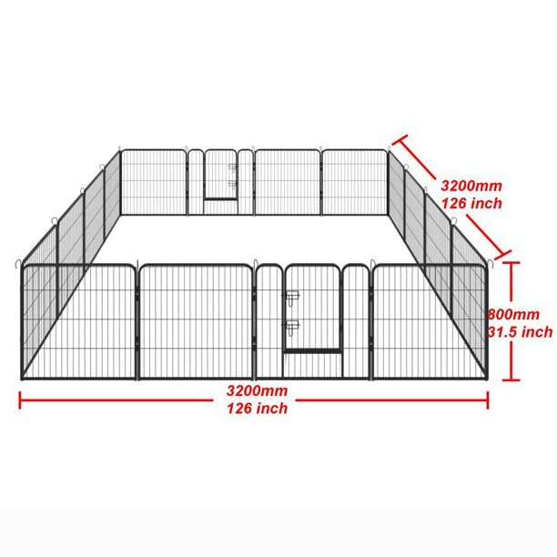 16 Panels Large Indoor Metal Pet Fence Enjoy Online