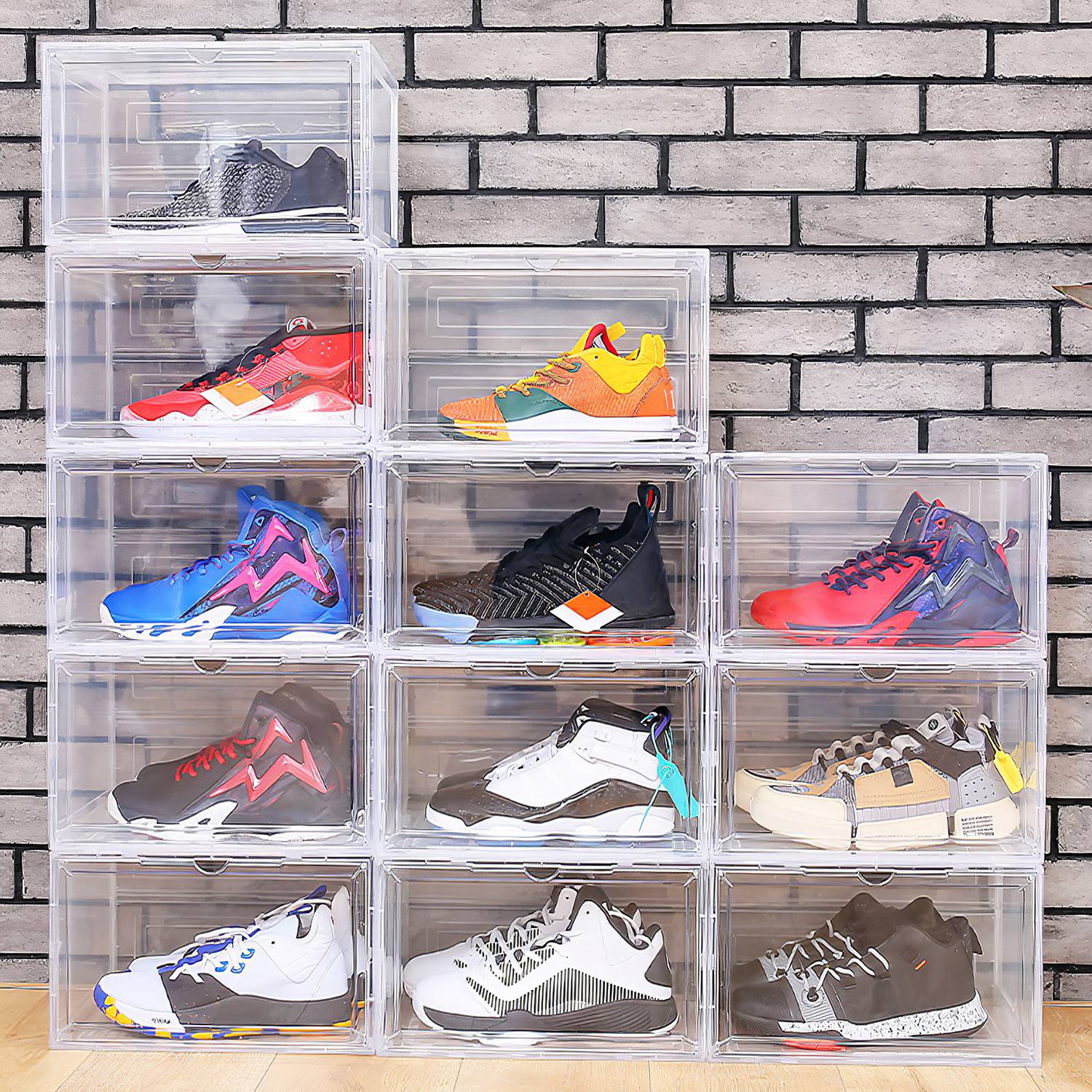 6-Pack: Collapsible Shoe Box Stackable Shoe Storage Bin with Magnetic Door Buy Cheap Manchester