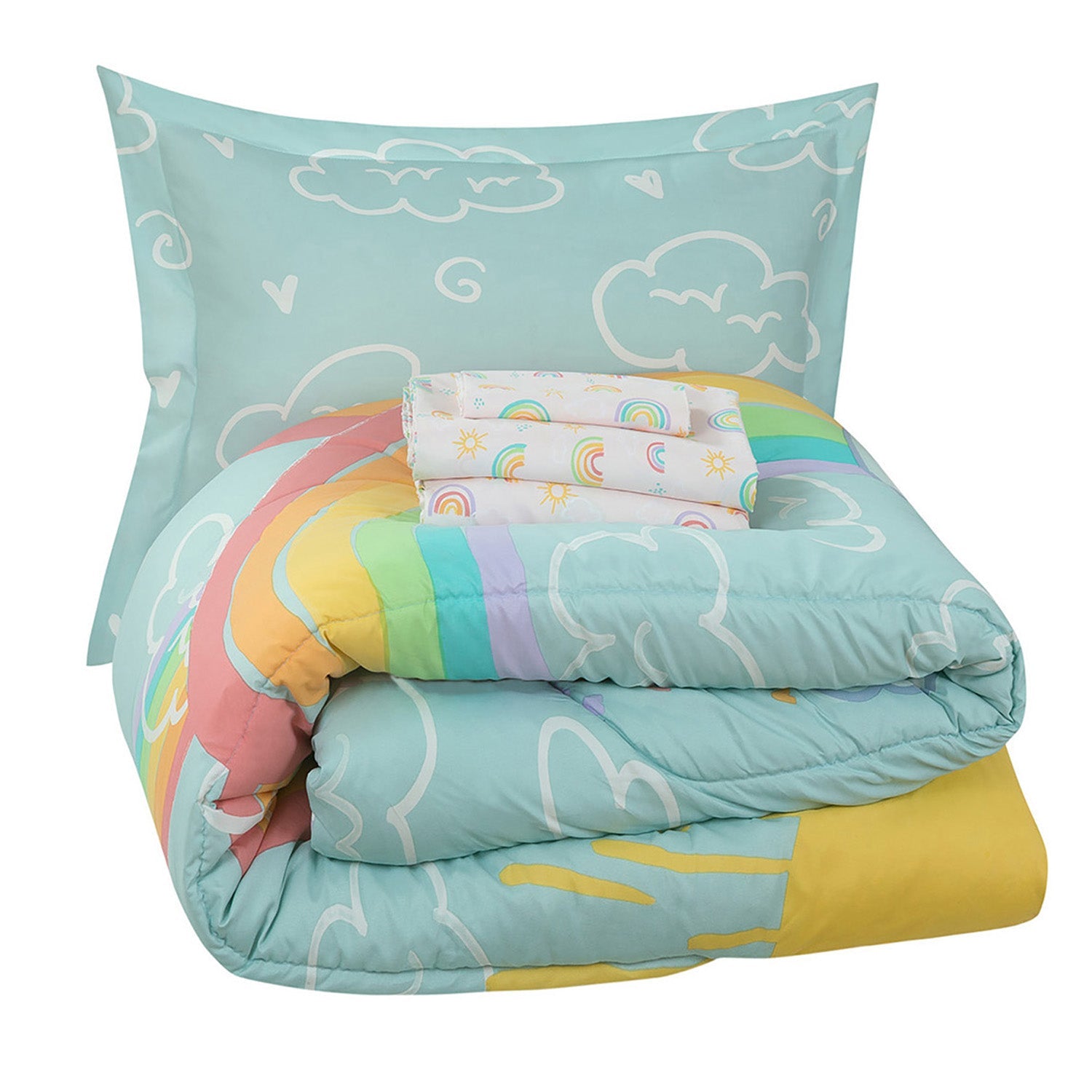 Kidz Mix Rainbow Clouds Bed in a Bag Clearance Latest