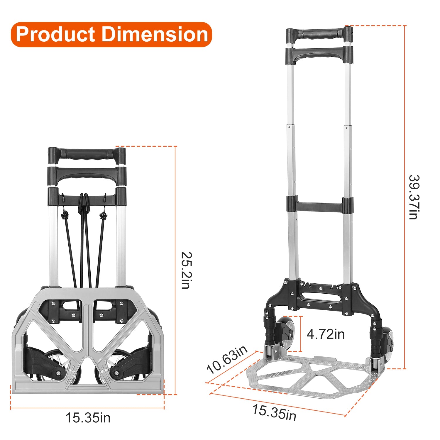 Folding Luggage Cart With Elastic Rope Sale Free Shipping