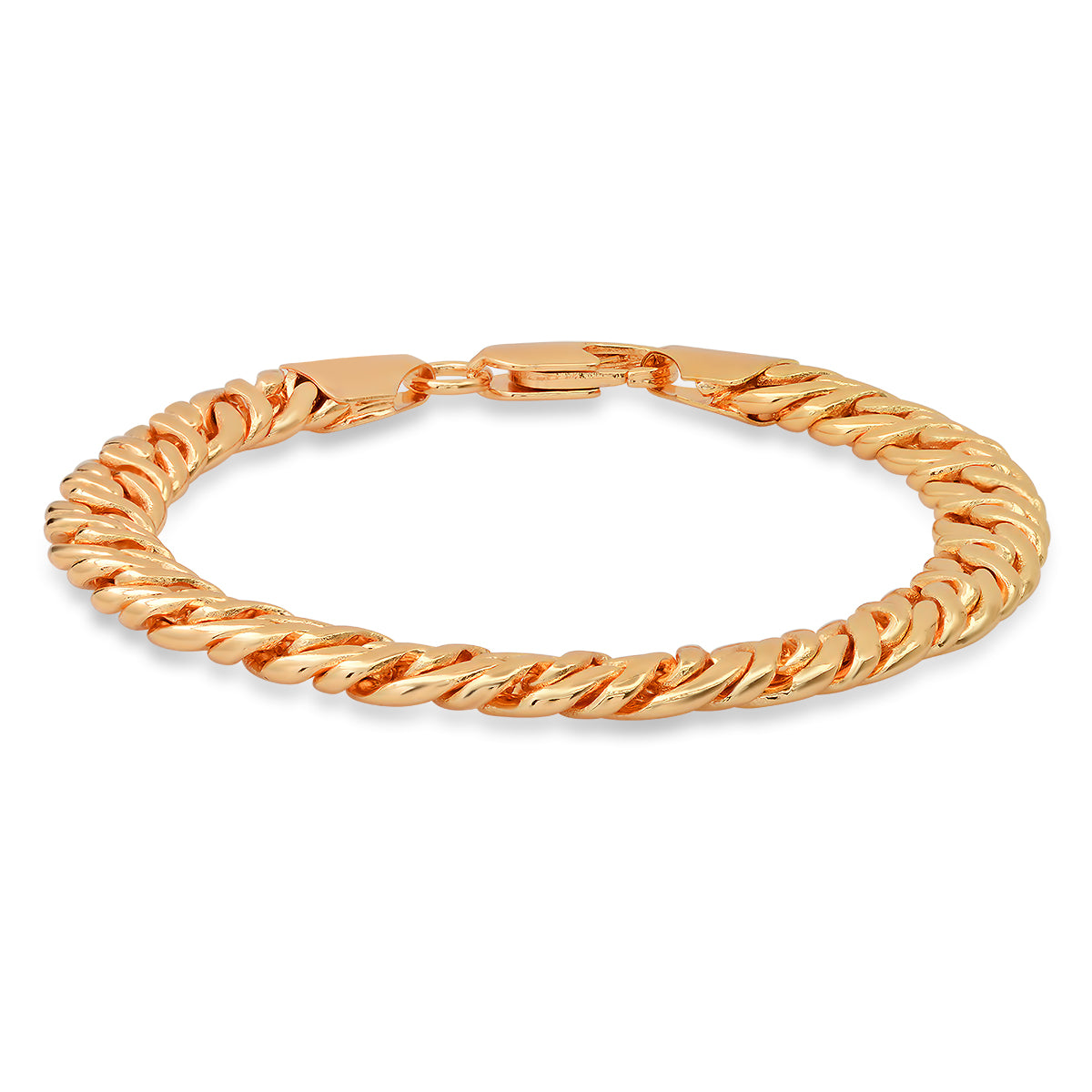 Ladies 18k Gold Plated Brass Curb Bracelet View For Sale