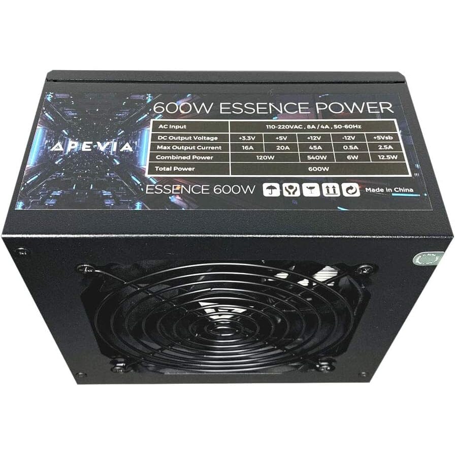 Apevia ATX-ES600W Essence 600W ATX Semi-Modular Gaming Power Supply with Auto-Thermally Controlled  (Refurbished) Buy Cheap Pay With Visa