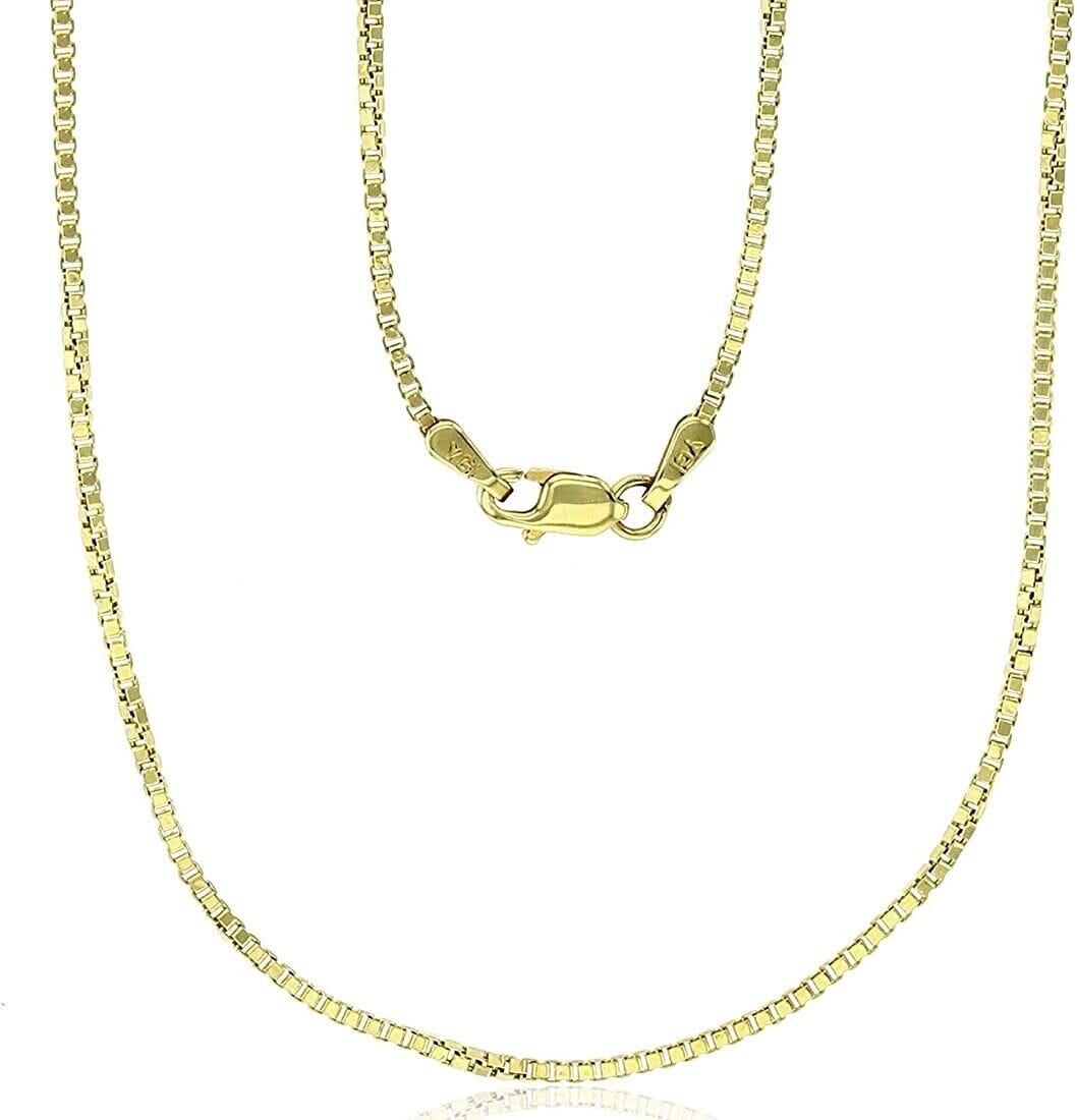 18K Solid Gold Box Chain Necklace Unisex Popular Sale Online