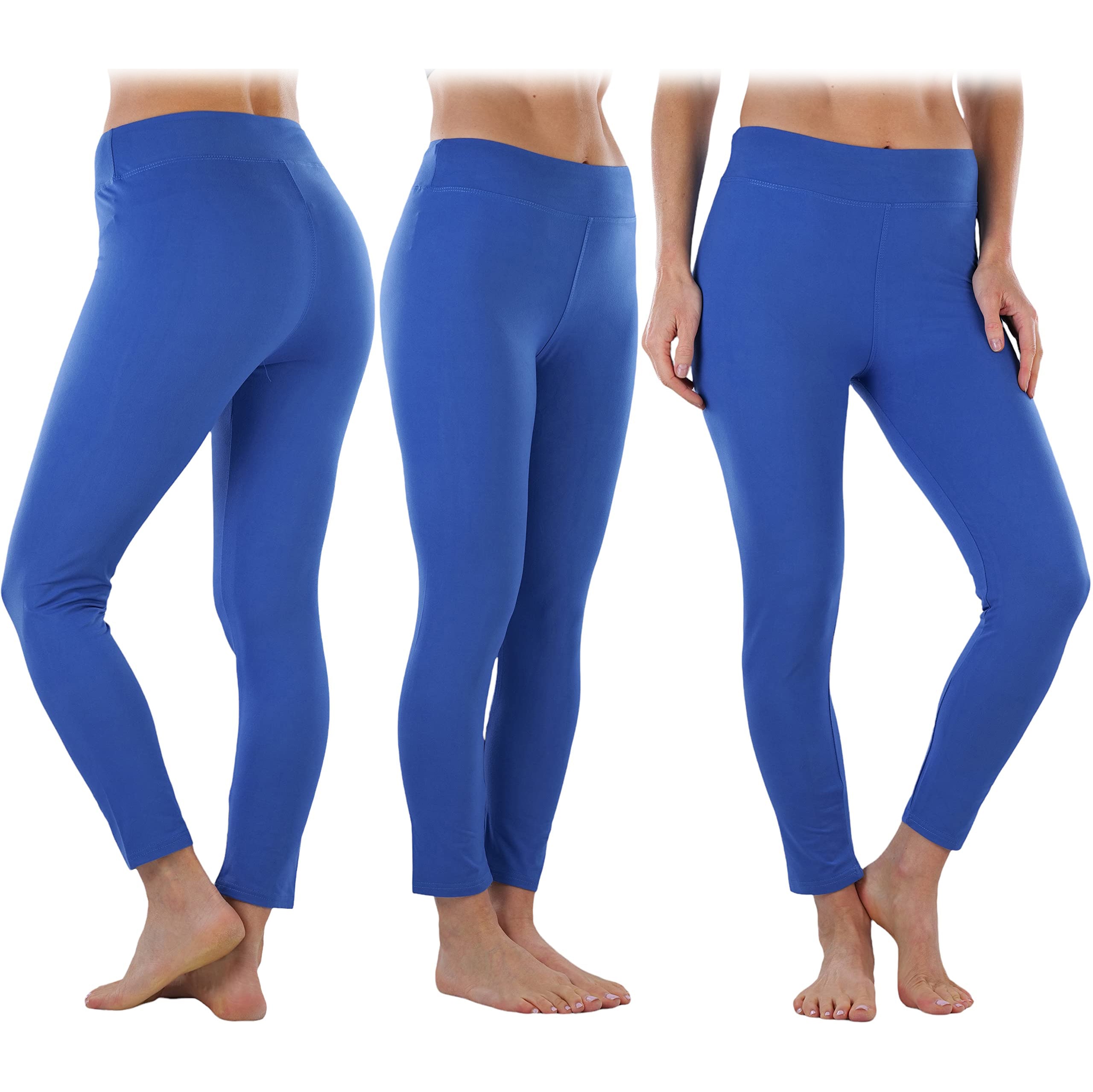 4-Pack: ToBeInStyle Women's Full Length High Waisted Stretchy Microfiber Leggings Low Pice Fee Shipping Online