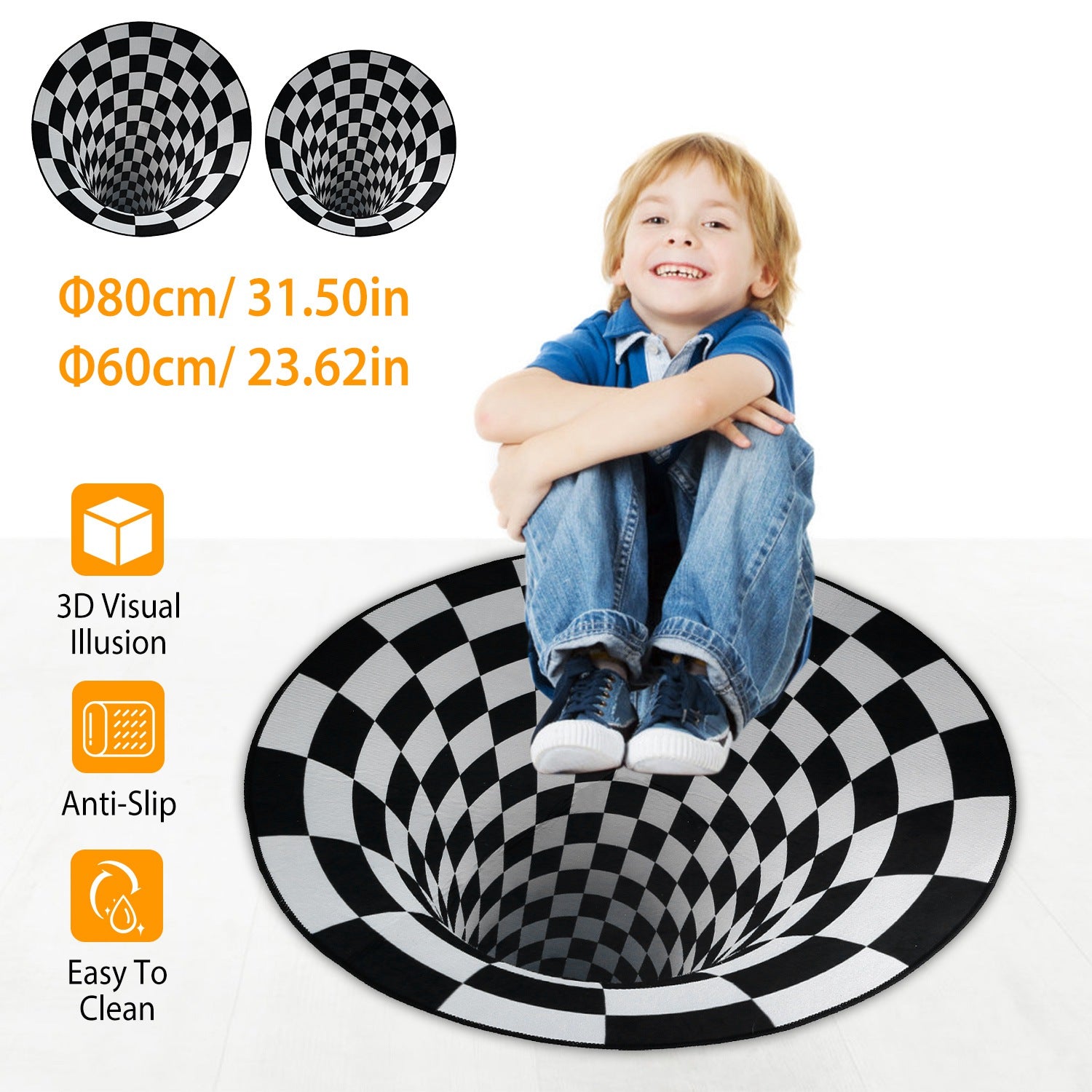 3D Visual Floor Area Anti-Slip Mat Cheap Low Cost