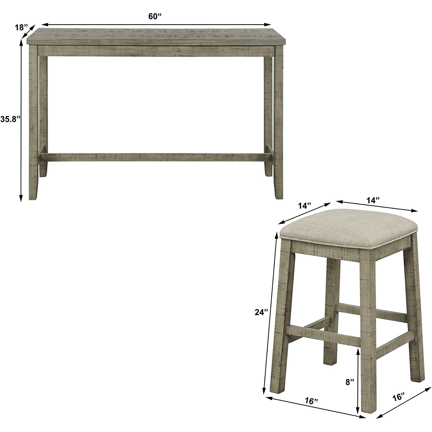 4-Piece: Counter Height Bar Table Set Best Place Sale Online