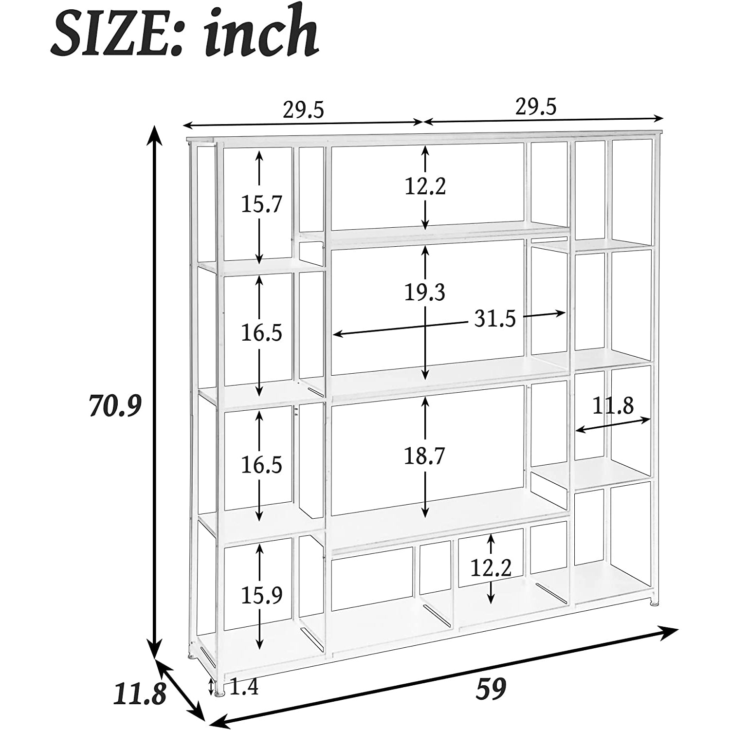 5-Tier Bookcase Bedroom Tall Bookshelf Cheap Eastbay