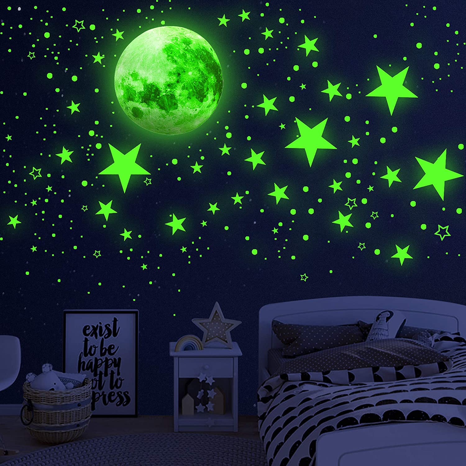 Dark Star Glow and Moon Wall Sticker Clearance Find Great