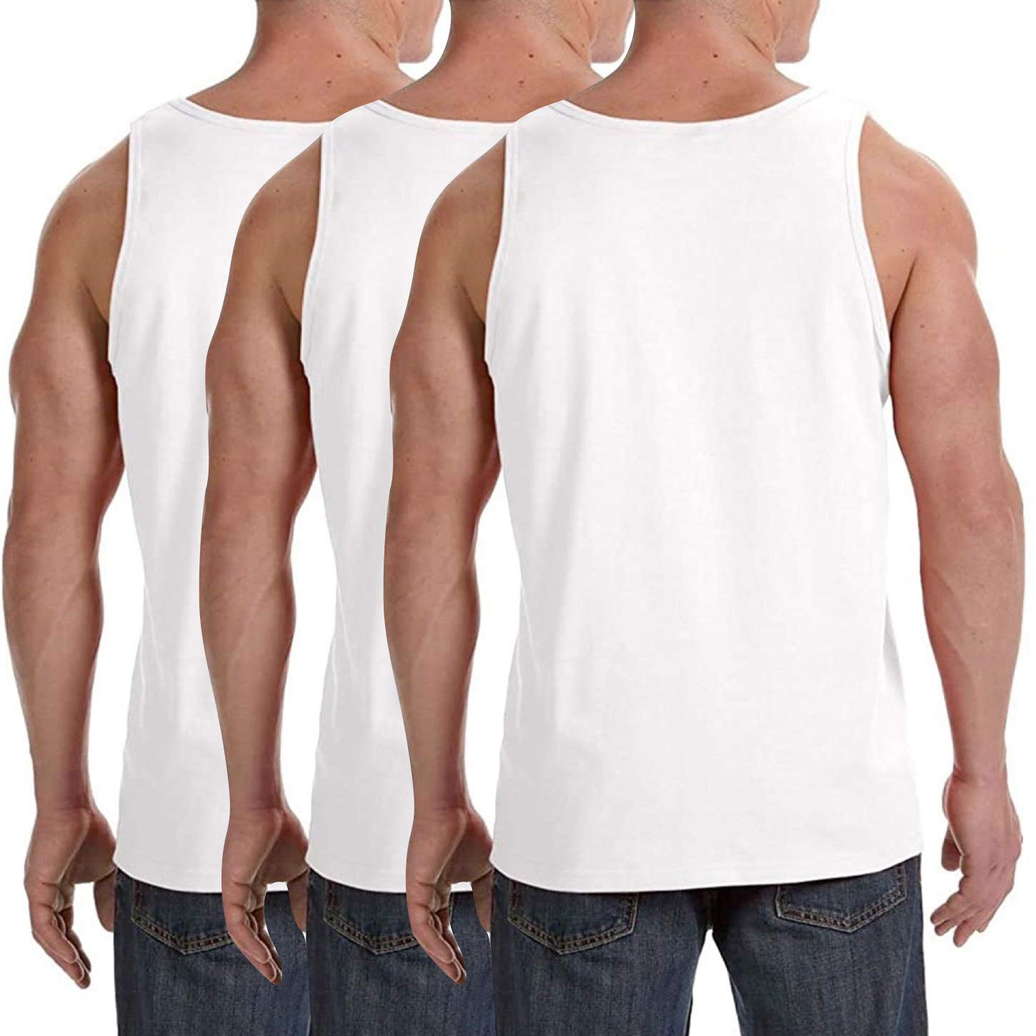 3-Pack: ToBeInStyle Men's Premium Cotton Muscle Tank Tops Visit New Cheap Pice