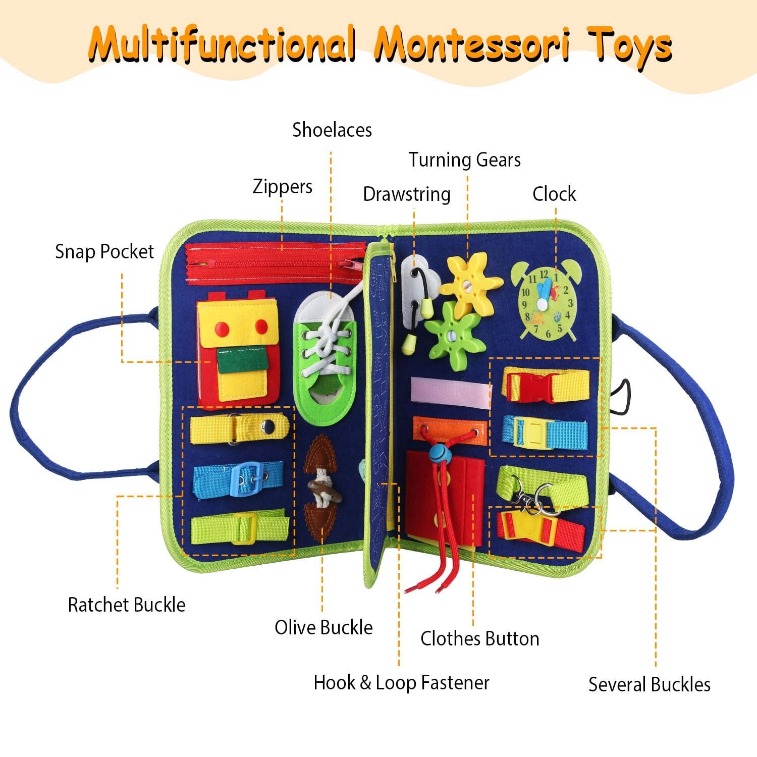 Kids Busy Board Sensory Activity Board Preschool Learning Toys Comfortable Online