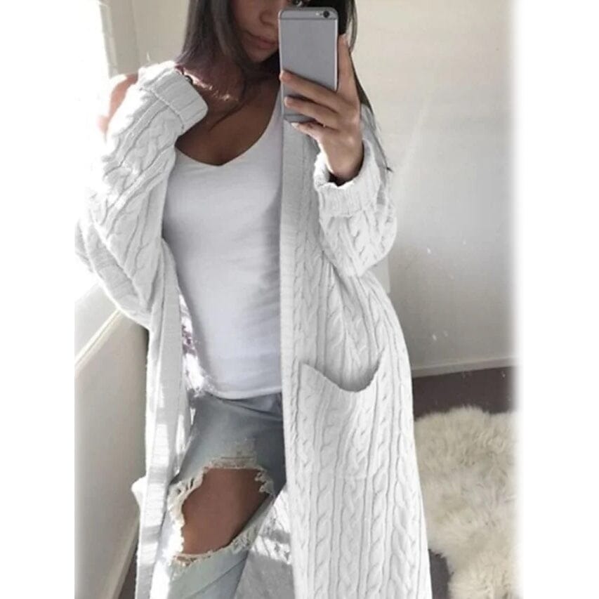 Women's Pocket Knitted Cardigan Sweater From China Cheap Pice