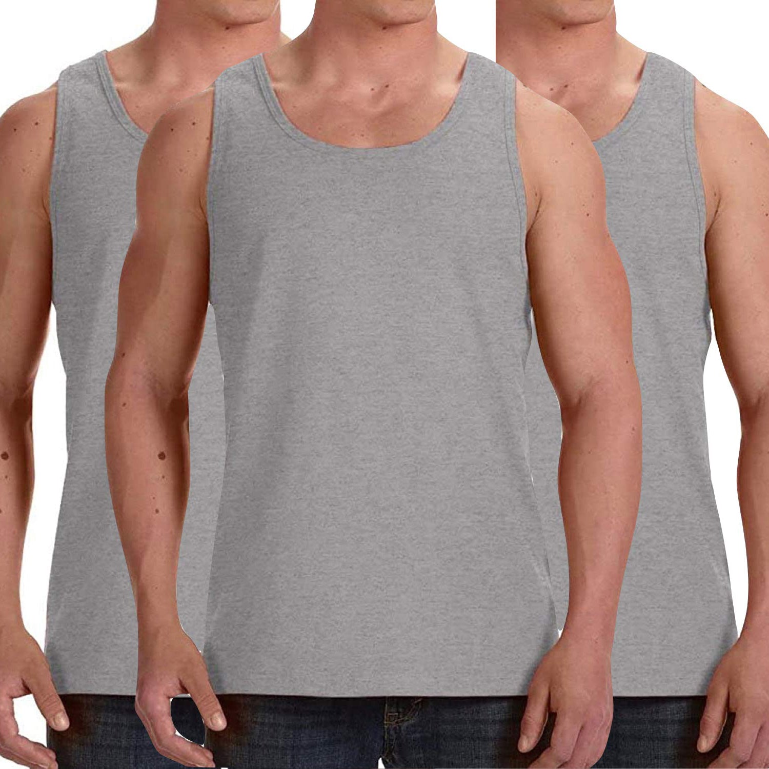 3-Pack: ToBeInStyle Men's Premium Cotton Muscle Tank Tops Visit New Cheap Pice