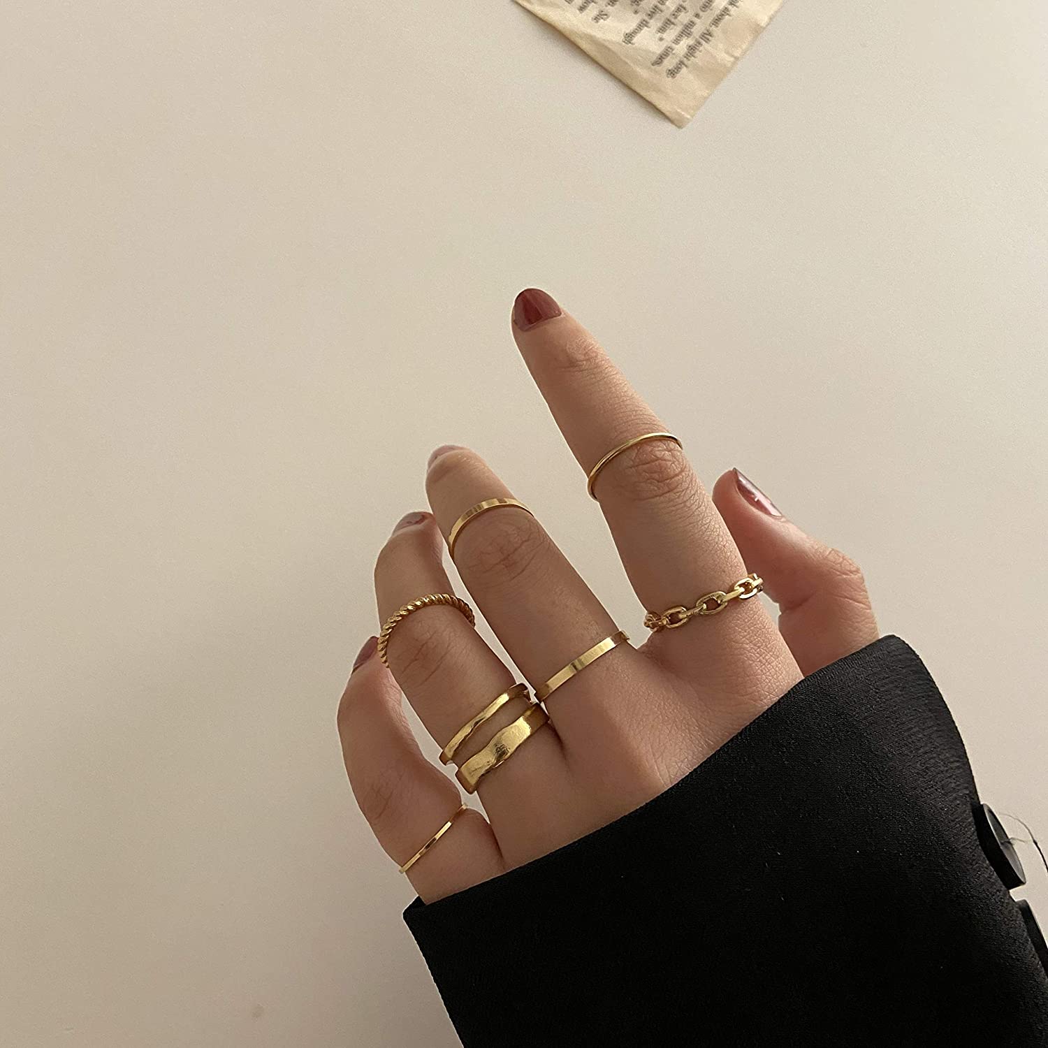 7-Piece: Women's Gold Knuckle Ring Set For Sale Sale Online