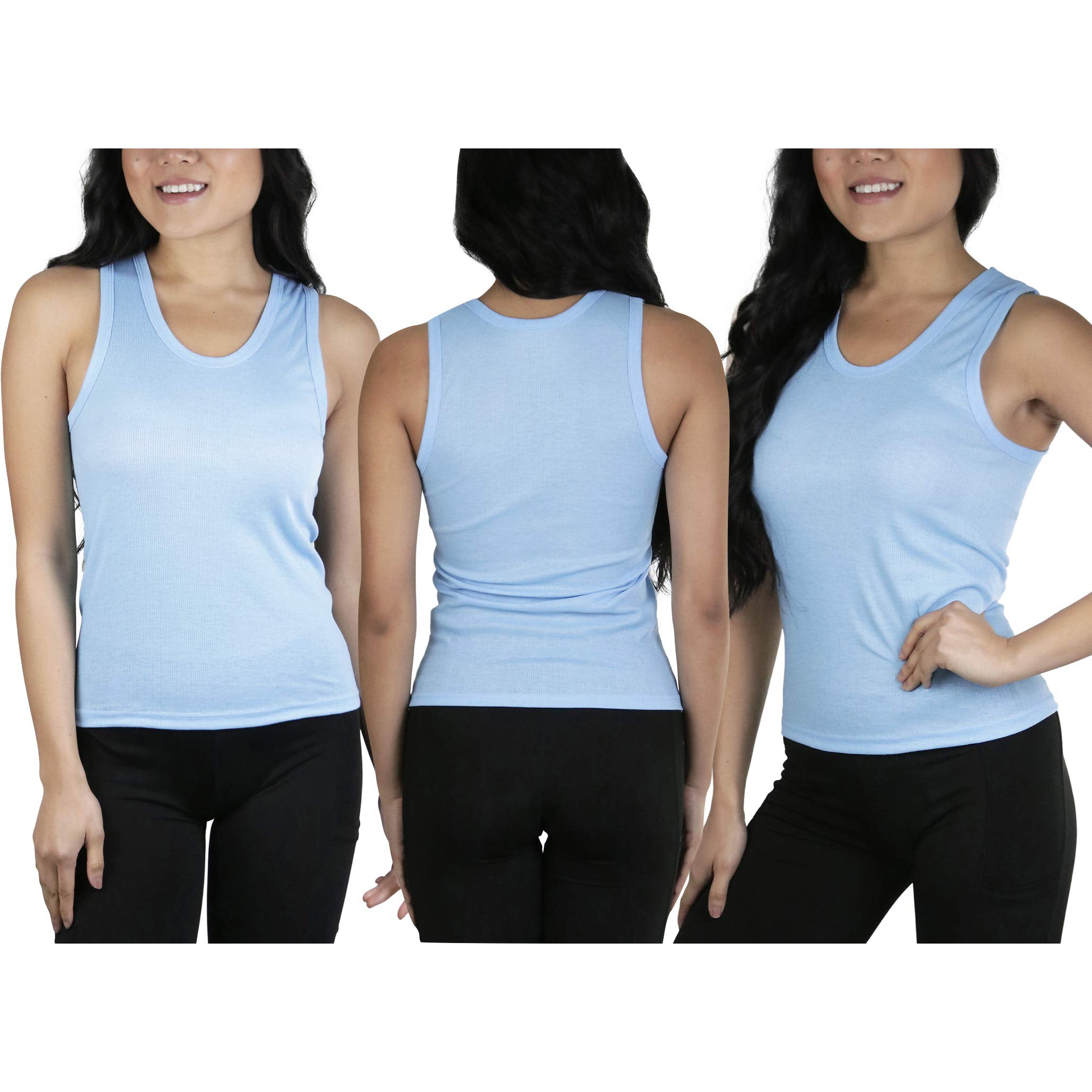 6-Pack: ToBeInStyle Women's Junior 100% Cotton Ribbed Crop Lightweight Tank Tops Visit Sale Online