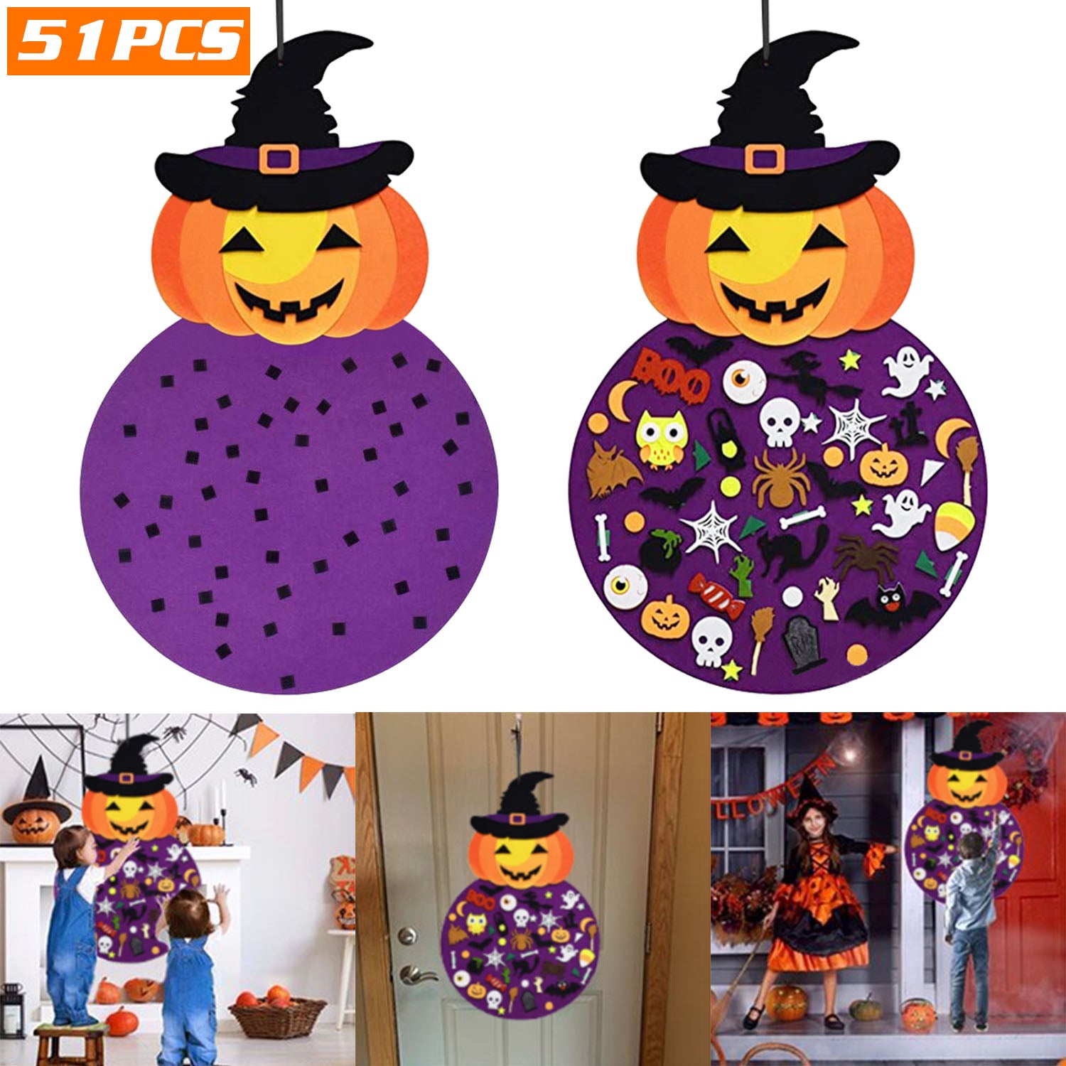 51-Pieces: Felt Pumpkin Witch Hanging Décor Buy Cheap Great Deals