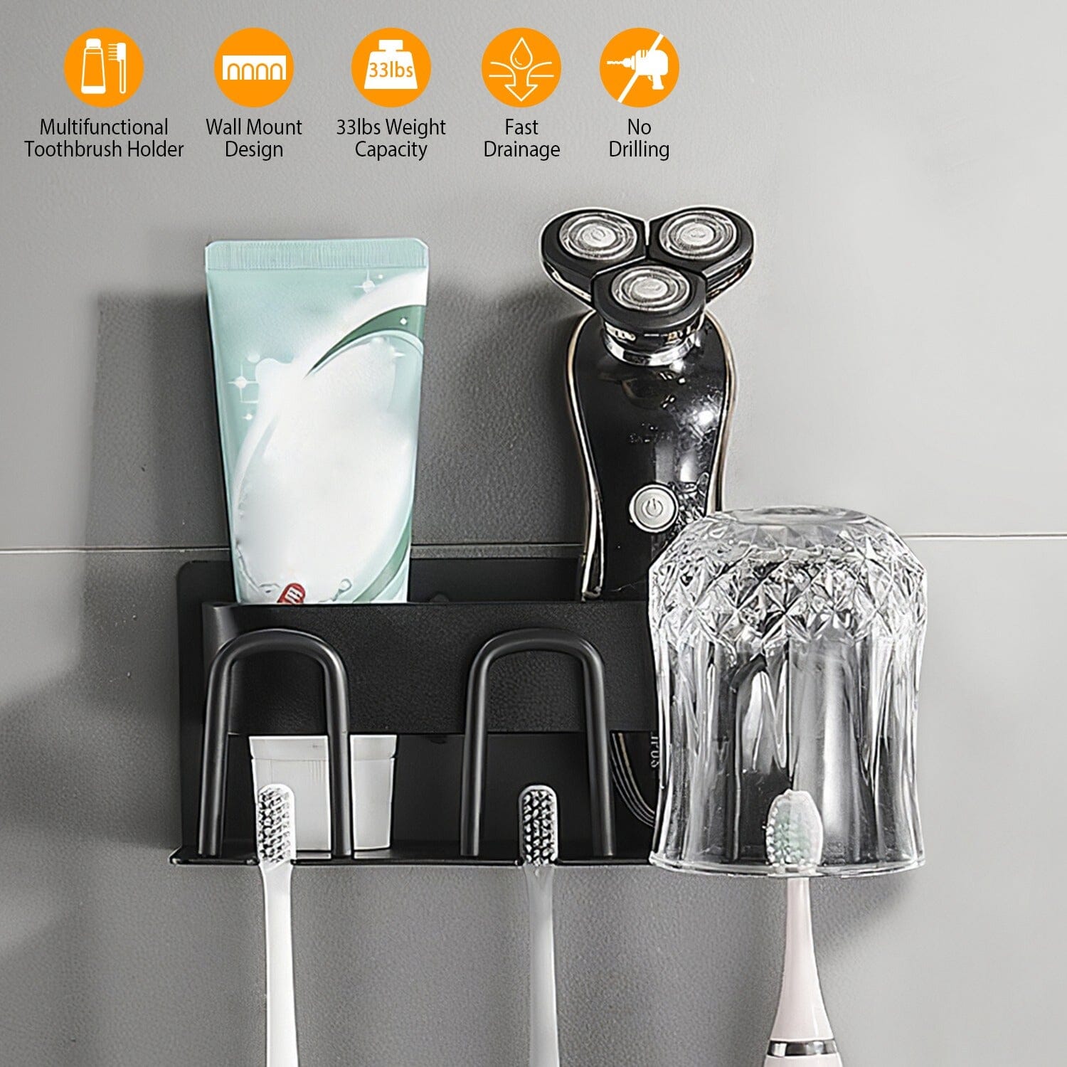 Multifunctional Toothbrush Holder Rack Organizer Pay With Visa