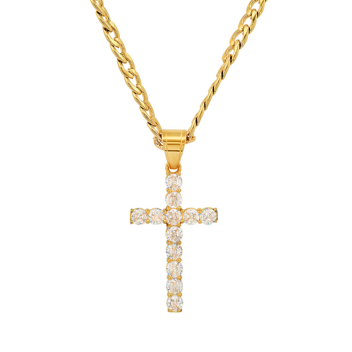 Men's Stainless Steel And Simulated Diamonds Cross Pendant Cheap Sale Amazon