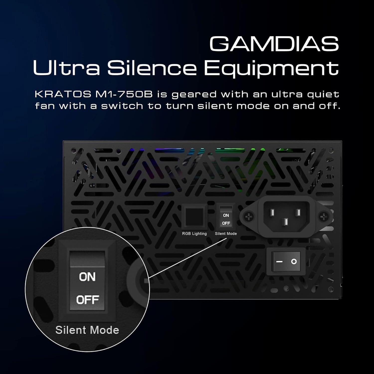 GAMDIAS RGB Gaming PC Power Supply 750W 750 Watt PSU Kratos M1-750B (Refurbished) Cheap Cheap Online