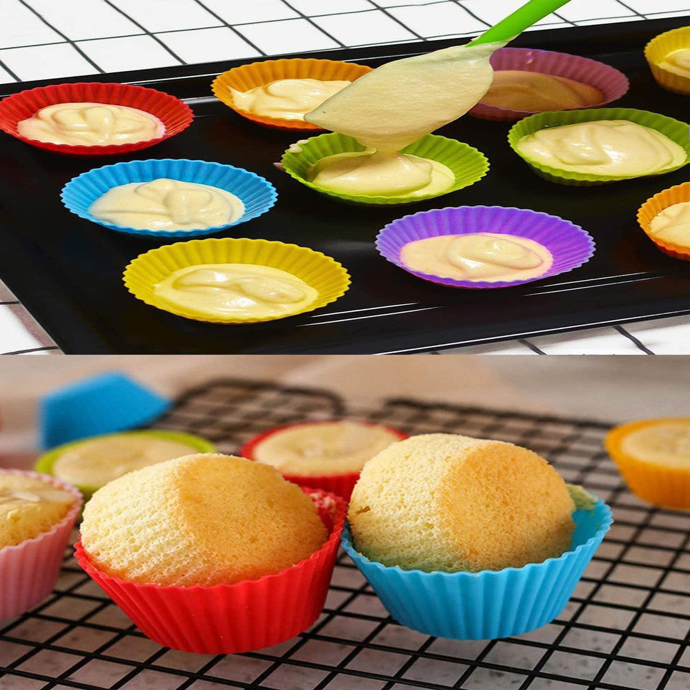 24-Piece: Silicone Baking Cups with Silicone Brush Top Quality For Sale