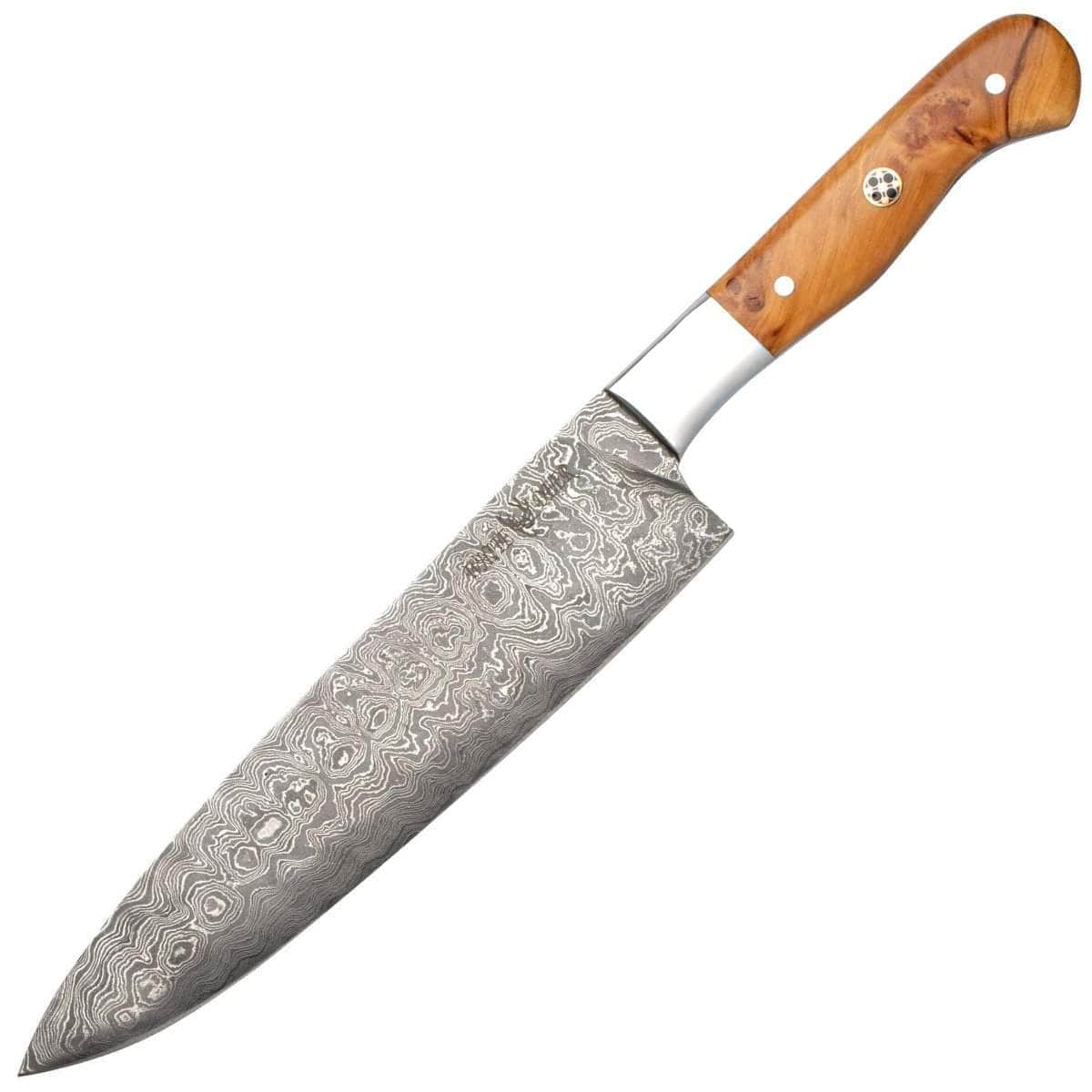 White Deer Damascus Steel Chef Knife, 8 Blade, Olive Wood Handle Cheap Pice Free Shipping