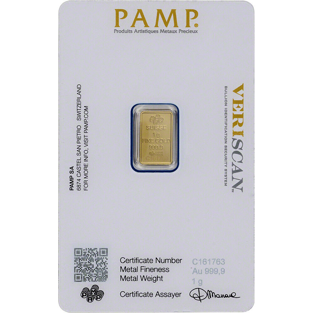 1 Gram Gold Bar PAMP Suisse Fortuna 999.9 Fine in Sealed Assay Cheap Websites