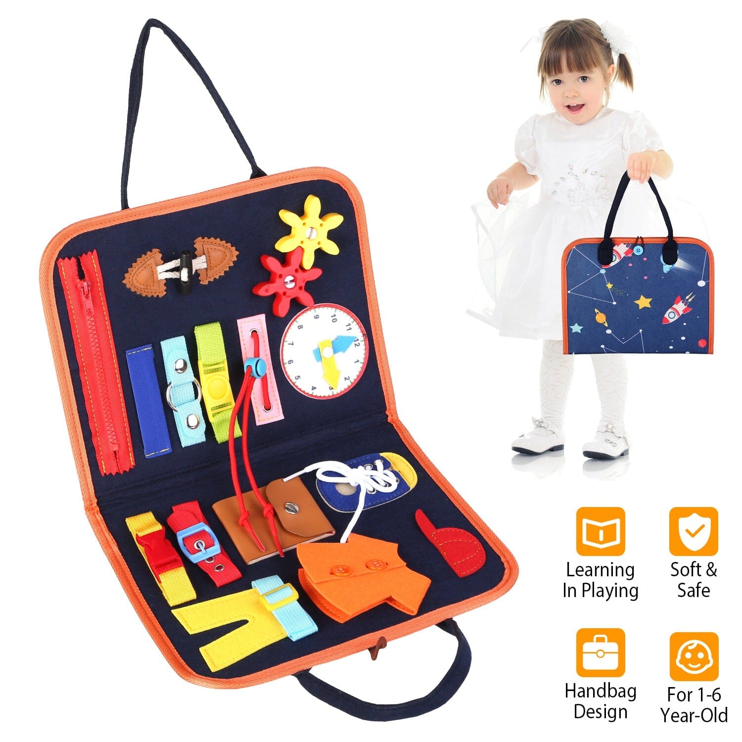 Kids Busy Board Sensory Activity Board Preschool Learning Toys Comfortable Online