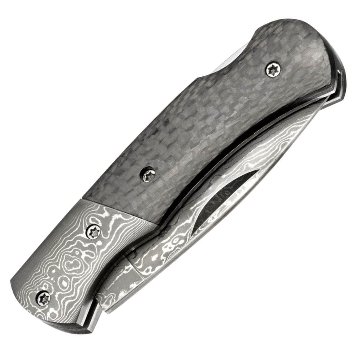 Boker Magnum DC Damascus Folder, 2.28 Blade, Carbon Fiber Handle - 01MB739DAM Looking For Sale Online