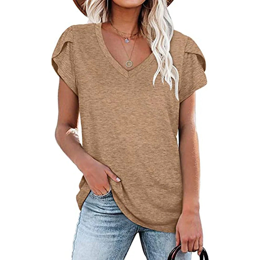 Women's Athleisure T-Shirt V-Neck Top Real For Sale