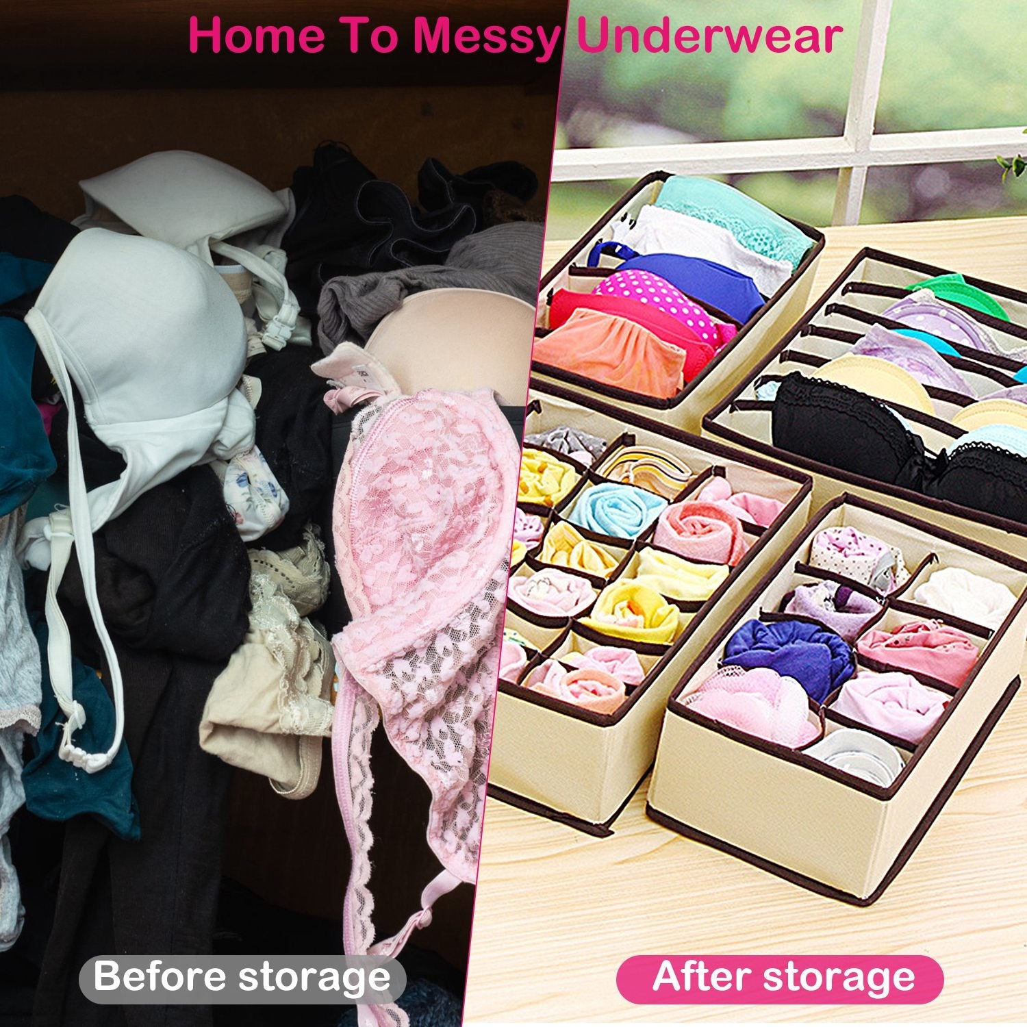 6-Pieces Set: Foldable Underwear Organizer Divider Container Free Shipping Low Shipping