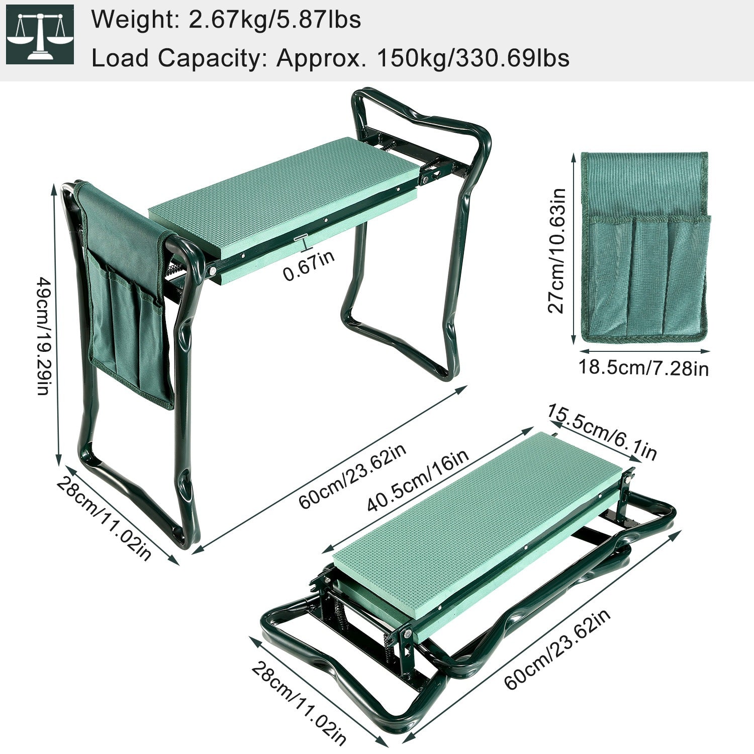 Foldable Garden Kneeler Seat with Kneeling Soft Cushion Pad Quality Original