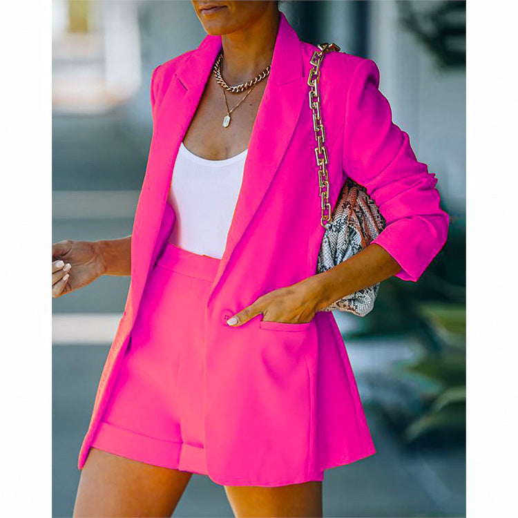 2-Piece: Women's Basic Shirt Collar Blazer Clearance Official