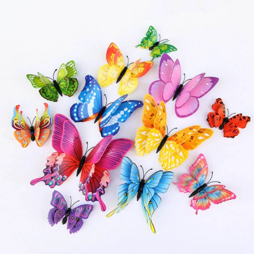 12-Pieces: Mixed Color 3D Butterfly Magnet Fridge Stickers In China Cheap Online