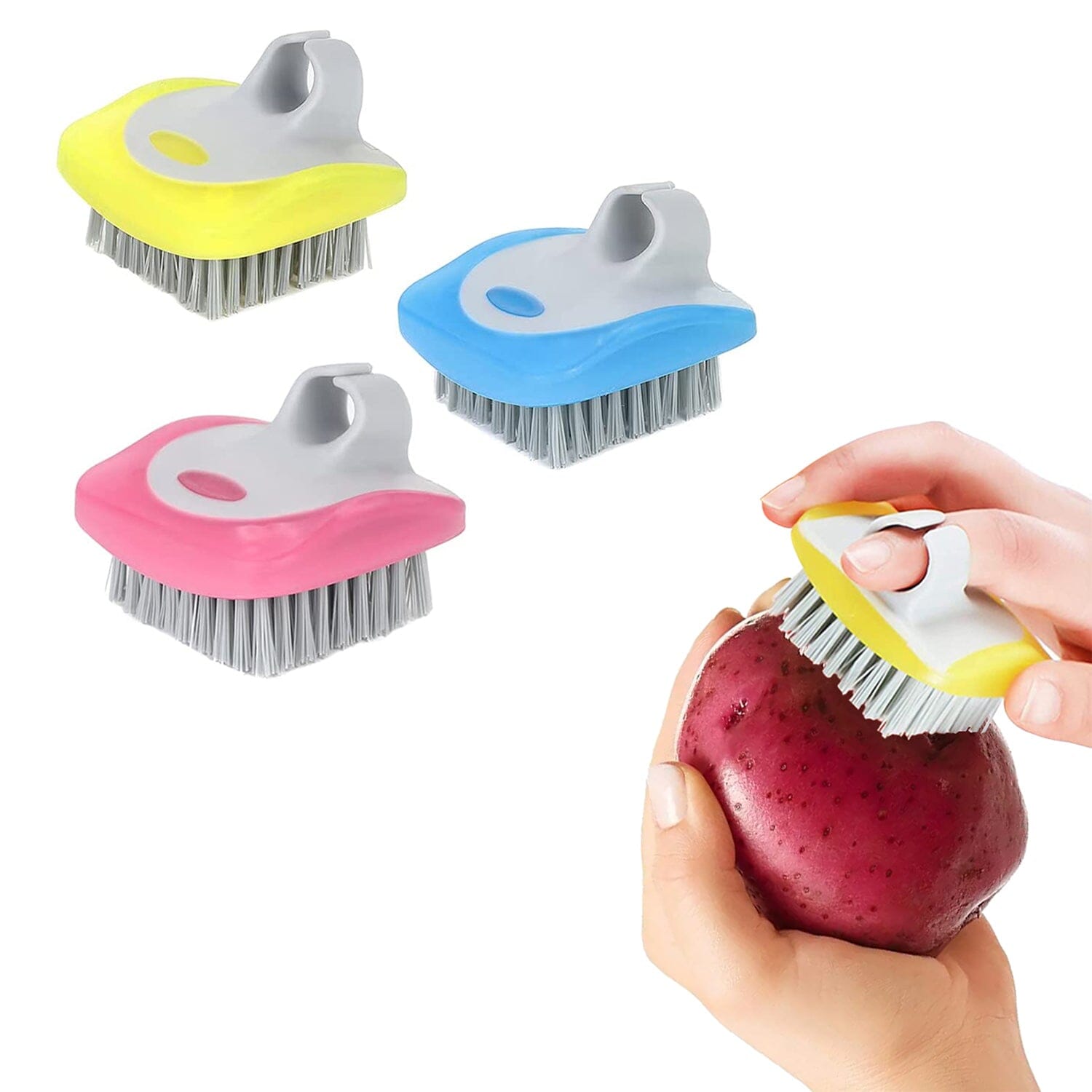 3-Piece: Fruit and Vegetable Brush Cleaner Scrubber with Soft Bristles Buy Cheap Pre Order