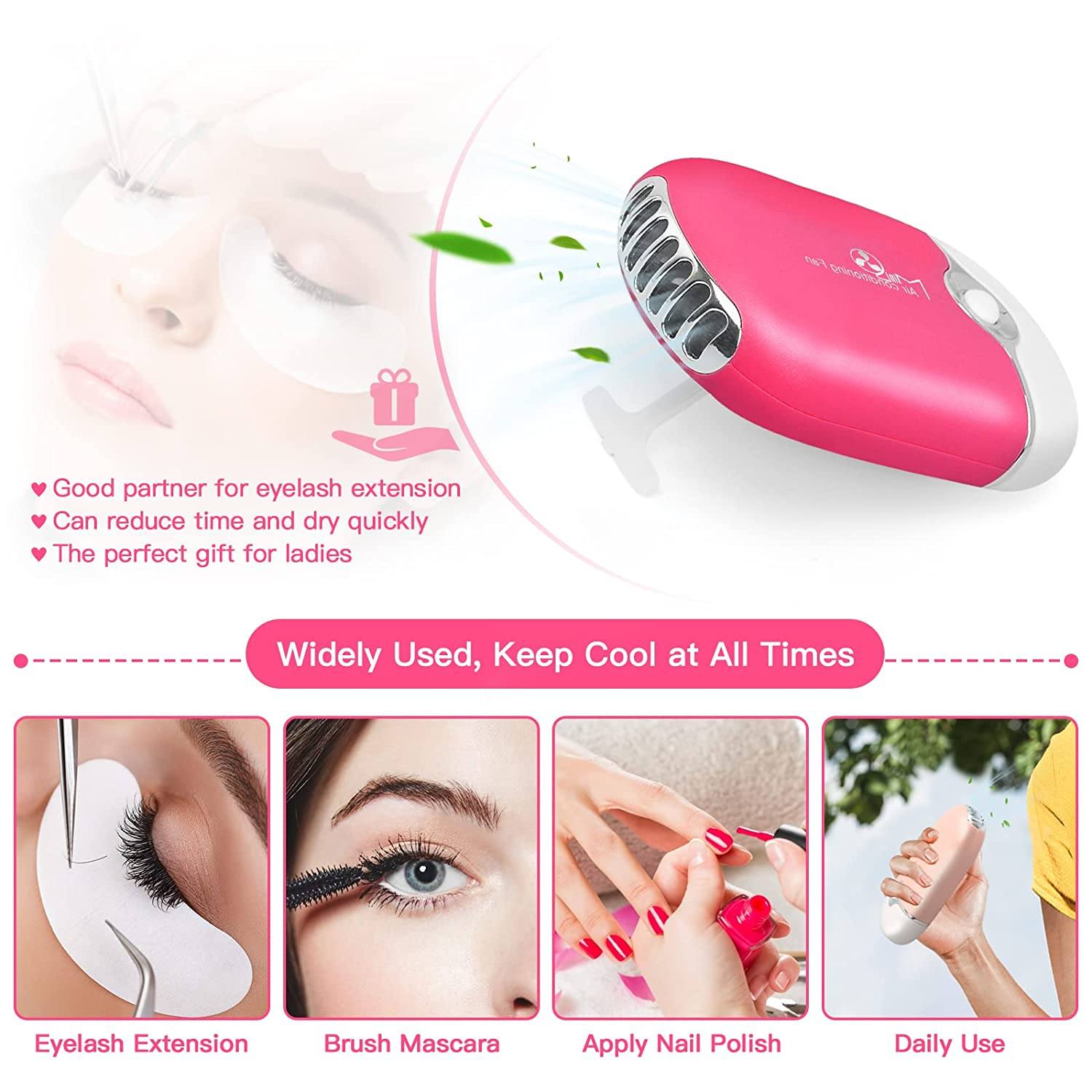 2-Piece: Rechargeable Handheld Mini Eyelash Fan Buy Cheap For Nice