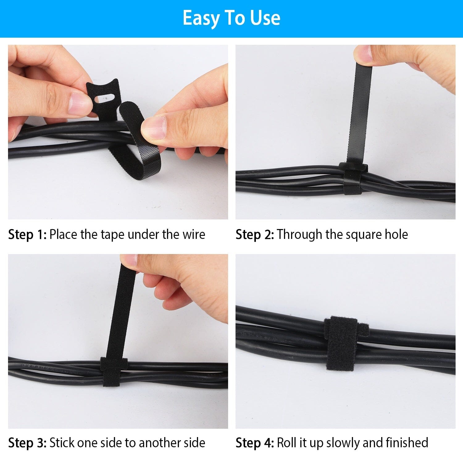 100-Pieces: Reusable Cable Ties 6 Wire Management Holder Stockist Online