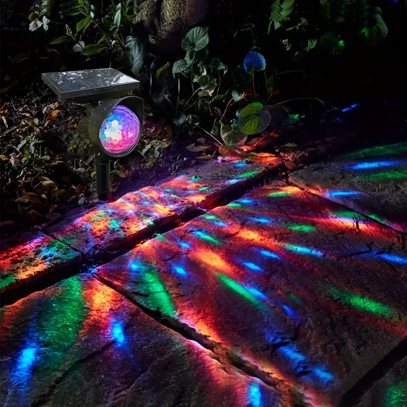 Outdoor Solar Rotating Color Projection Lamp 100% Guaranteed