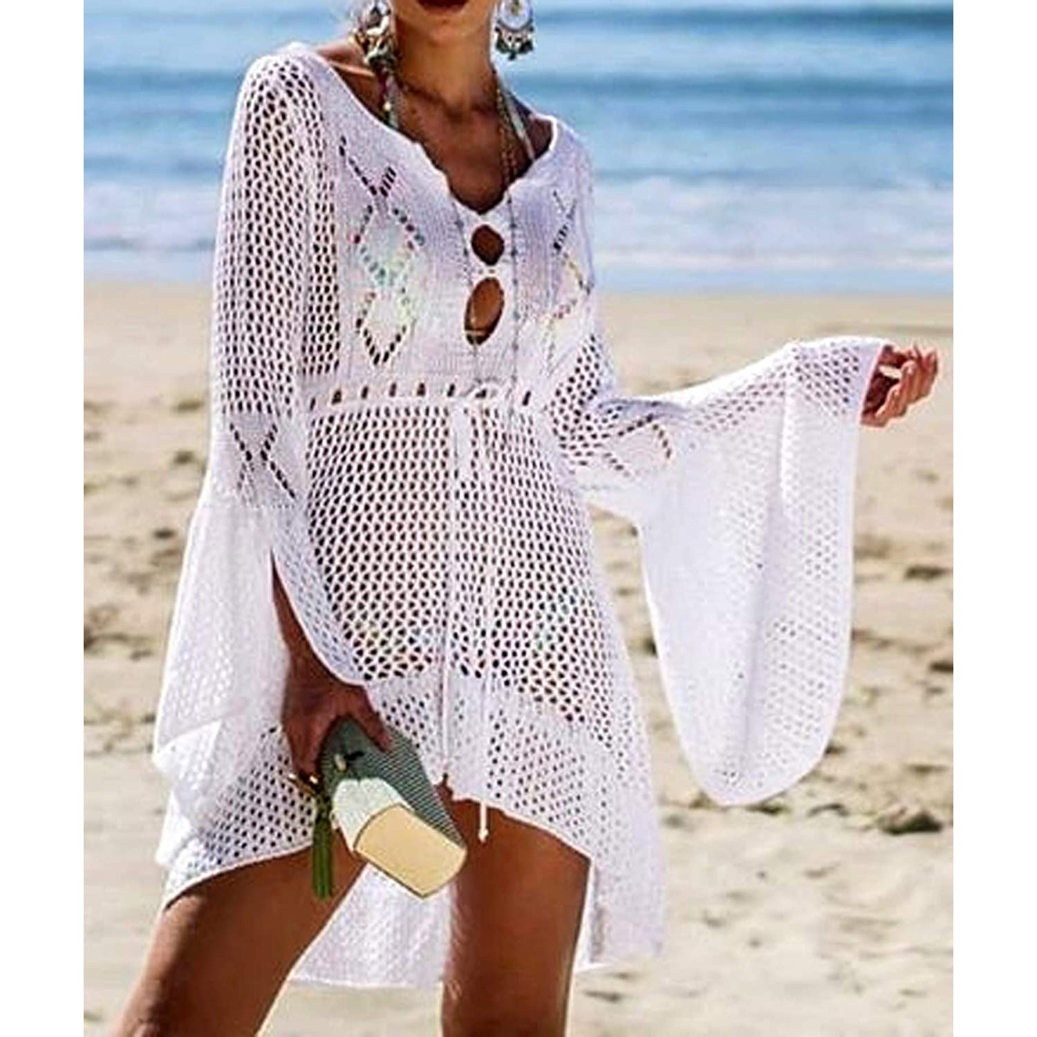 Beach Tops Sexy Perspective Cover Dress Free Shipping Inexpensive